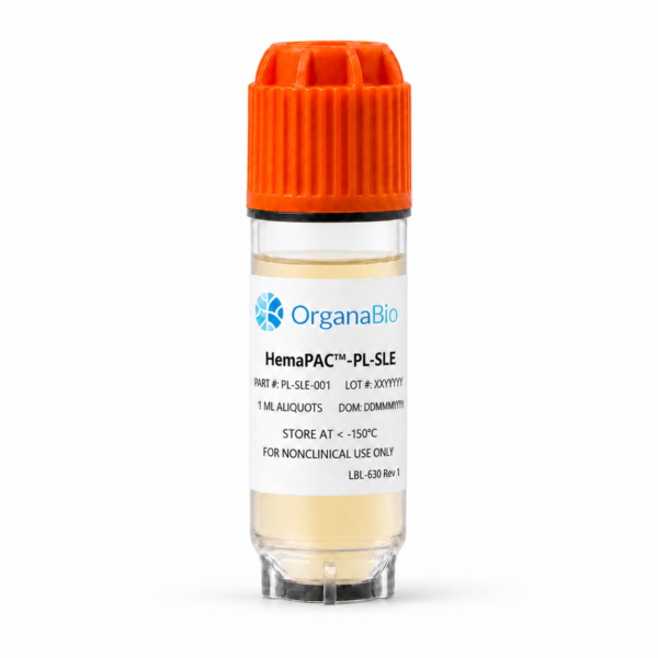 OrganaBio HemaPAC-PL-SLE (PL-SLE-001) cryopreserved plasma from SLE/lupus donors, 1 mL aliquots