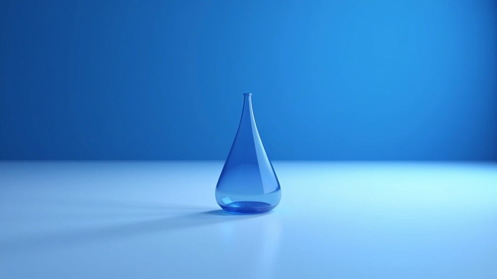 A small transparent conical chamber component from an apheresis set resting on a clean surface, backlit to show its inte
